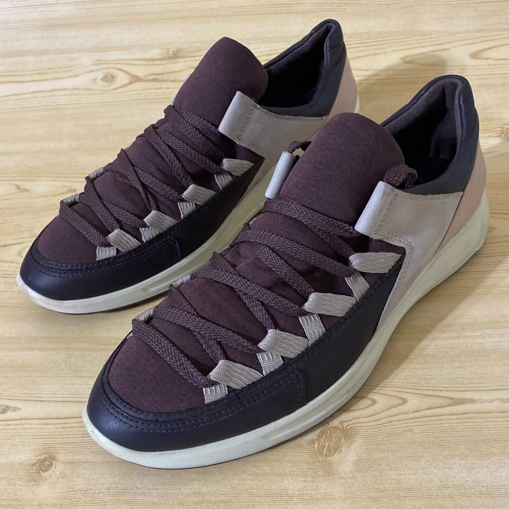 Ecco Flexure Runner II Leather Textile Low Top Sneakers Lace Up Shoes Women's 8